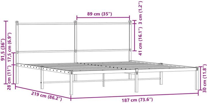 Immagine prodotto vidaXL Letto senza materasso (183 x 213 cm)