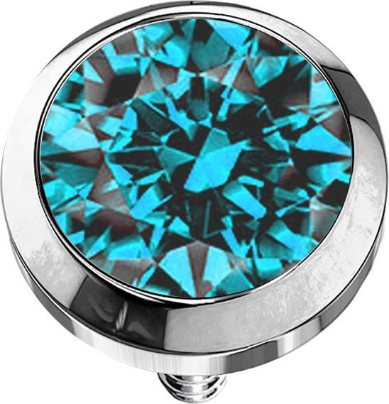 Produktbild Star Piercing Dermal Anchor silber mit Kristall aqua (ohne Messing, Titan)