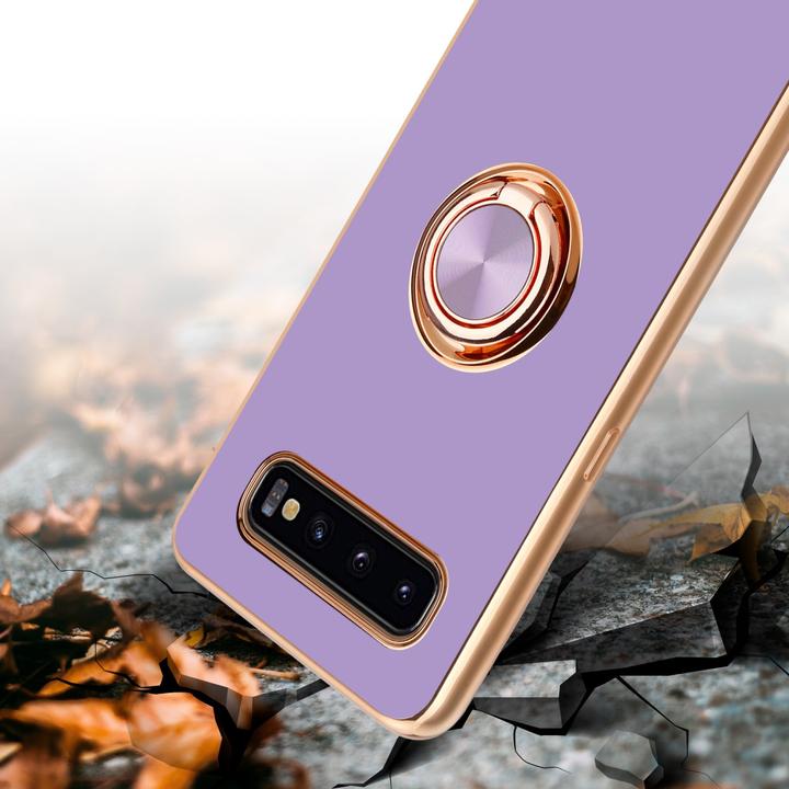 Produktbild Cadorabo Hülle für Samsung Galaxy S10 PLUS im TPU mit Kameraschutz und Ring LM089 Style (Samsung Galaxy S10+)