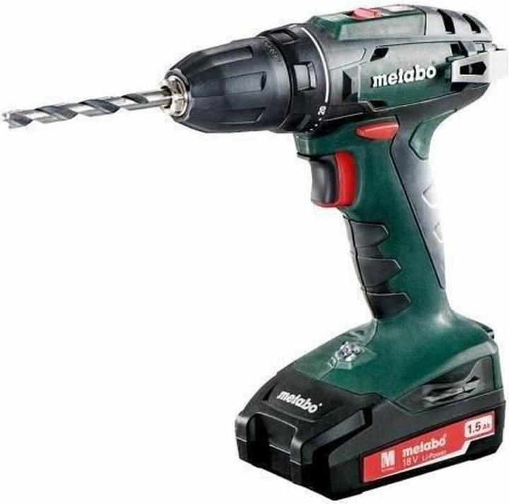 Produktbild Metabo BS 18 Akku Bohrschrauber 18 V 48 Nm ( 602207550 ) + 2x Akku 1,5 Ah + Ladegerät + Koffer (Batteriebetrieb)