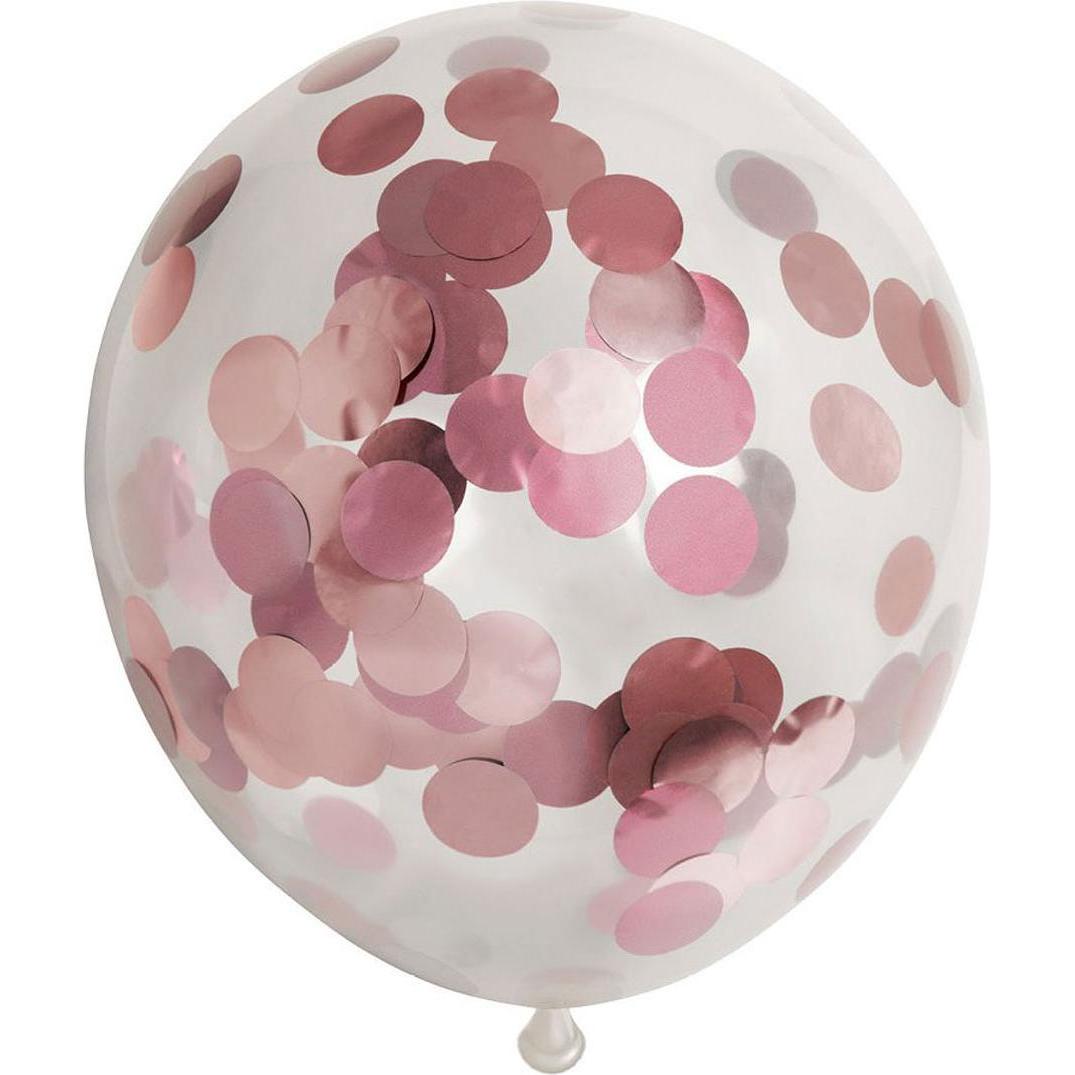 Globos Konfetti-Luftballons Papierkonfetti Metallix Roségold, 6 Stück