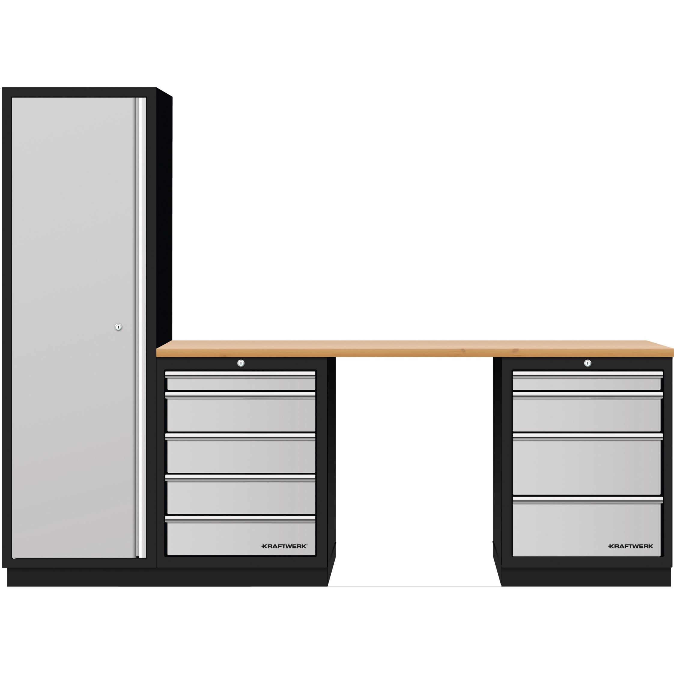 Kraftwerk, Werkstattschrank, Mobilio 3er Kombi, Hochschrank, Buche Multiplex (45.80 cm, 200 cm)