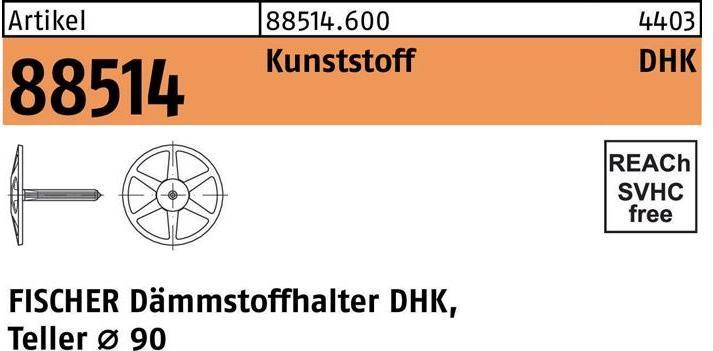 Image du produit Fischer Support isolant R 88514 DHK 100 Plastique (250 pcs)