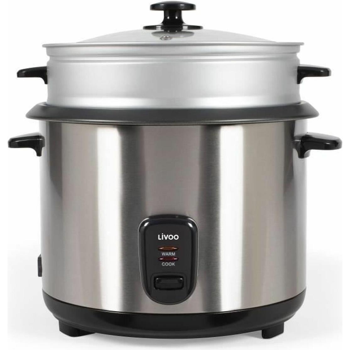 Livoo Multicolore Cuoci Riso E Vapore In Acciaio Inox, Vaporiera + Cuociriso,