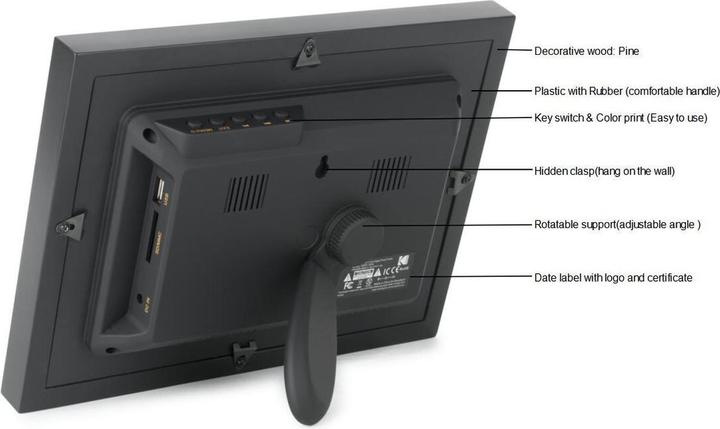 Actual product image Kodak RDPF-700WBW (7", 1024 x 600 pixels)