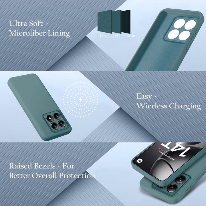 Actual product image Cadorabo Case for Xiaomi 14T Pro TPU Liquid Silicone Cover (Xiaomi 14T Pro)