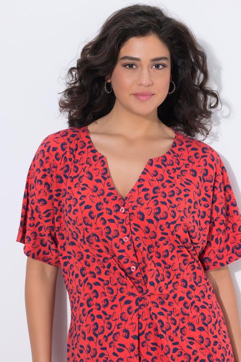 Produktbild Ulla Popken Midikleid, Erdbeeren, Tunika-Ausschnitt, Halbarm (46, 48)