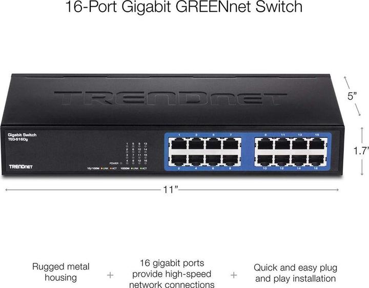 Image du produit Trendnet TEG-S16DG GREENnet (16 ports)