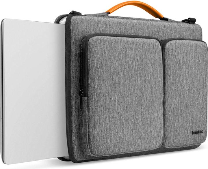 Actual product image tomtoc - Defender Laptop Briefcase (A42D3G3) - with Shoulder Strap and Small Card Pocket, 14" - Gray (14.40", Universal, Apple)