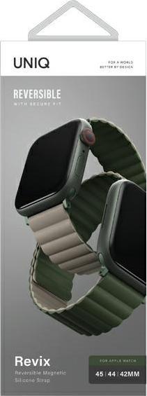 Actual product image Uniq pasek Revix Apple Watch Series 1/2/3/4/5/6/7/8/SE/SE2/Ultra 42/44/45/49mm. Reversible Magnetic (44 mm, 49 mm, 42 mm, 45 mm, Silicone)