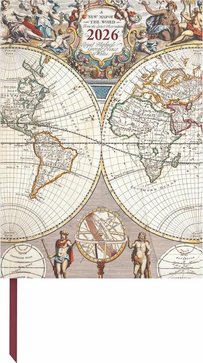 Image du produit Antique Maps 2026 - Diary - Buchkalender - Taschenkalender - 16x22 (16 x 22 cm, Allemand, Espagnol, Français, Néerlandais, Italien, Anglais)