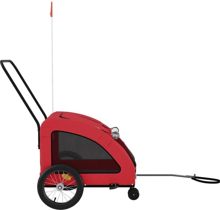 Produktbild vidaXL Fahrradanhänger Hunde Rot Oxford-Gewebe und Eisen