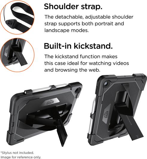 Immagine prodotto Eiger Schutzcase mit Handschlaufe und Kickstand Peak 4000m Black (iPad Air 13 2024 (M2))