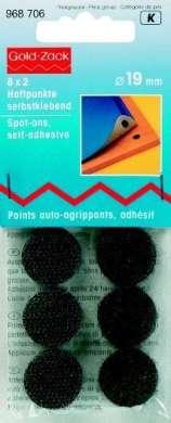 Produktbild Prym Haftpunkte selbstklebend, schwarz Karte 8 Paar (19 mm)