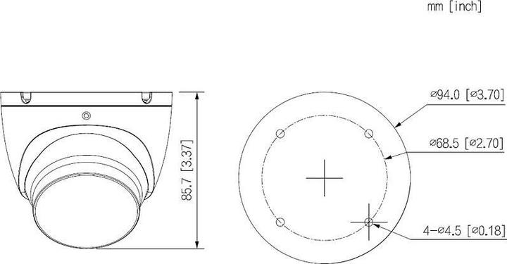 Produktbild Dahua CCTV 2MP IR HDCVI Fixed-focal Eyeball Camera, DH-HAC-HDW1200TLMP-0280B-S6 (1920 x 1080 Pixels)