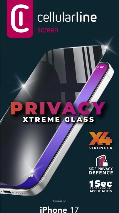 Image du produit Cellularline Xtreme Glass Privacy (1 pcs, Apple iPhone 17)