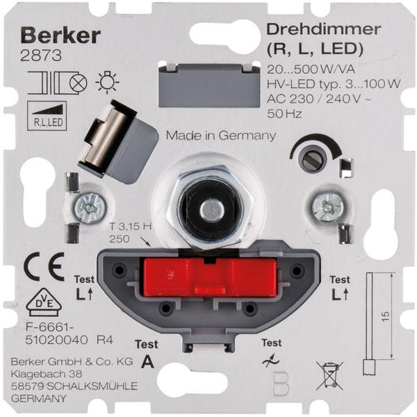 Berker UP Drehdimmer NV mit Softrast. 2873 20-500W/VA LED (2873)