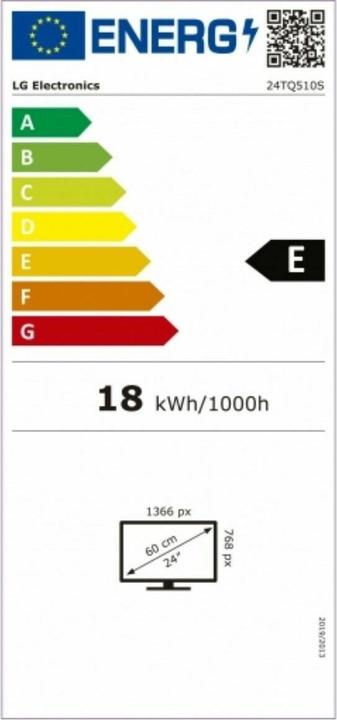 Energie-Label LG 24TQ510S (1366 x 768 Pixel, 23.60")