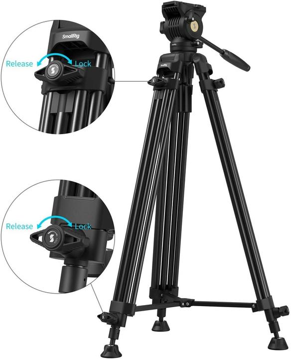 Produktbild SmallRig AD14 Heavy-Duty Aluminum Alloy Tripod, Höhenverstellbar (Kunststoff, Metall)