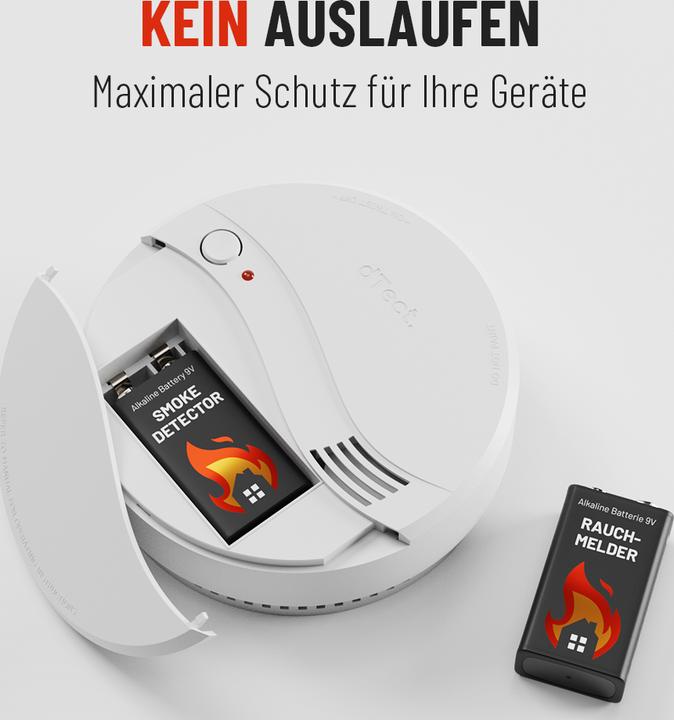 Produktbild Absina 9 V Batterie 9V Alkaline Rauchmelder Batterien (8 Stk., 9V Block)