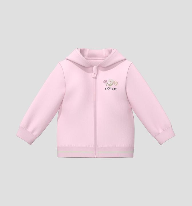 Produktbild s.Oliver Sweatshirt Jacke Unisex Sweatshirt-Jacke mit Kapuze und Frontprint (80)