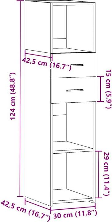 Image du produit vidaXL Highboard (30 x 42.50 x 124 cm)