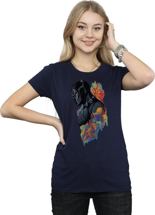Image du produit T-shirt en coton profilé Panthère noire Femme/Femme (XXL)