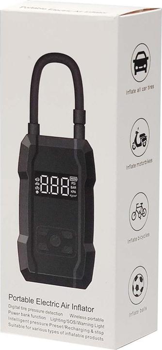 Actual product image Wekome Pi801 – Tragbare elektrische Autopumpe + Powerbank 2000 mAh (Schwarz)