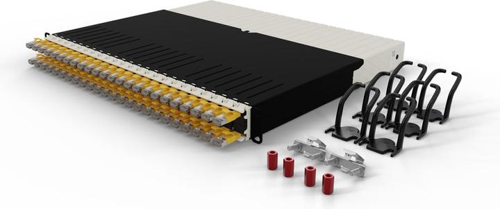 Productafbeelding PATCHBOX één / 8RU / Cat 6A, STP, 0,8 m, geel (STP, CAT6a, 0.80 m)