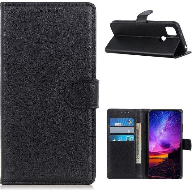 Thumbnail - MU Classic Litchi Leder Bookcover Series (Motorola Moto G9 Power), Smartphone Hülle, Schwarz