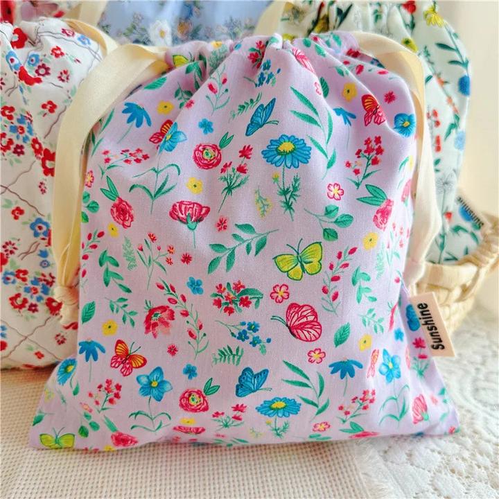 Only-Bags.Store Portable Organizer für Unterwäsche Socken BH Baumwolle Make-up Tasche Travel Drawstring Taschen Ins