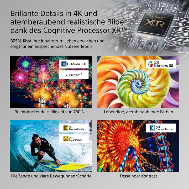 Image du produit Sony 98" Pro LCD 780nit Haze w/5yr PS (3840 x 2160 pixels, 98")