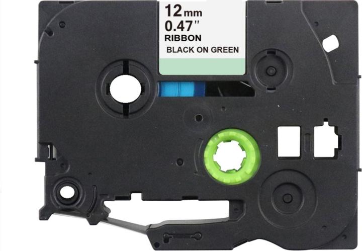 Actual product image Hermex Alternatives Satin-Stoffband zu Brother TZe-R731 Beschriftungsband (1.20 cm, Black, Green)