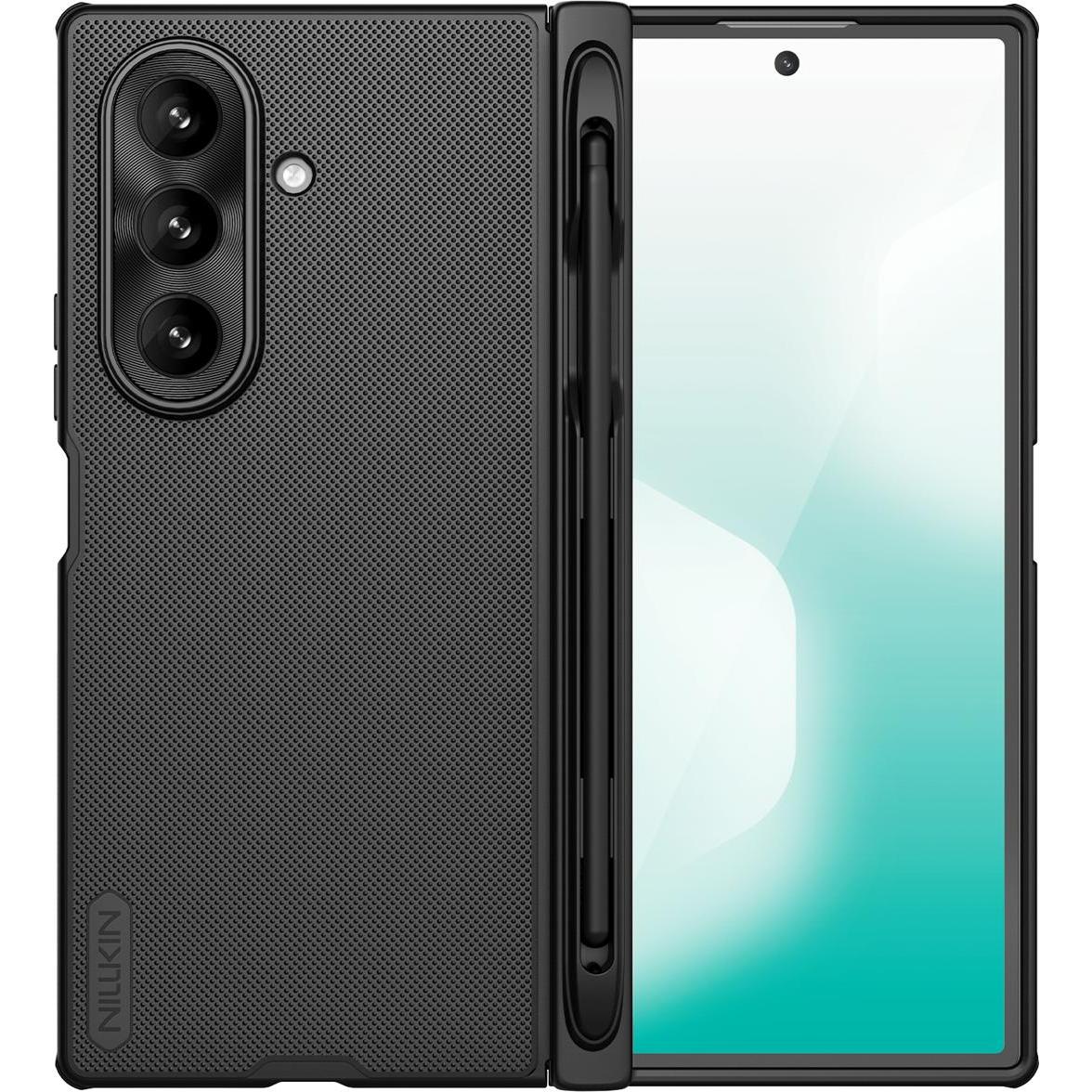 Nillkin Super Frosted FOLD Pen Slot Back Cover für Samsung Galaxy Z Fold 7 Schwarz (Samsung Galaxy Z Fold7), Cover smartphone