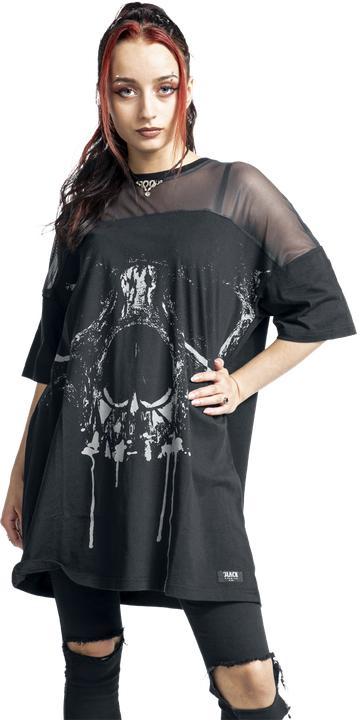 Produktbild Black Premium Oversized T-Shirt with Mesh & Skullprint (M)