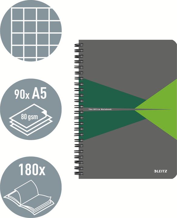 Immagine prodotto Leitz Notebook Office (A5, Quadretti, Copertina morbida)
