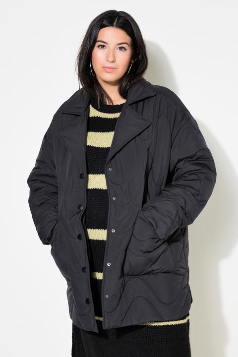 Produktbild Studio Untold Steppjacke, Loose Shape, Wellenstepp, Reverskragen, Seitenschlitze (56)