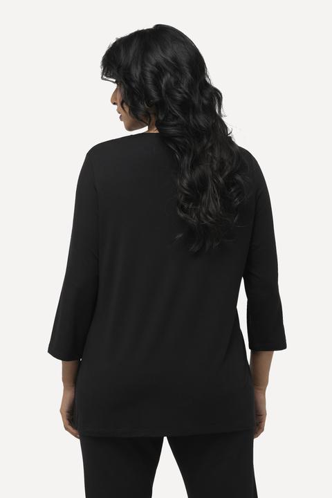 Immagine prodotto Ulla Popken T-shirt con apertura, lyocell, scollo particolare e maniche a 3/4 (46, 48)