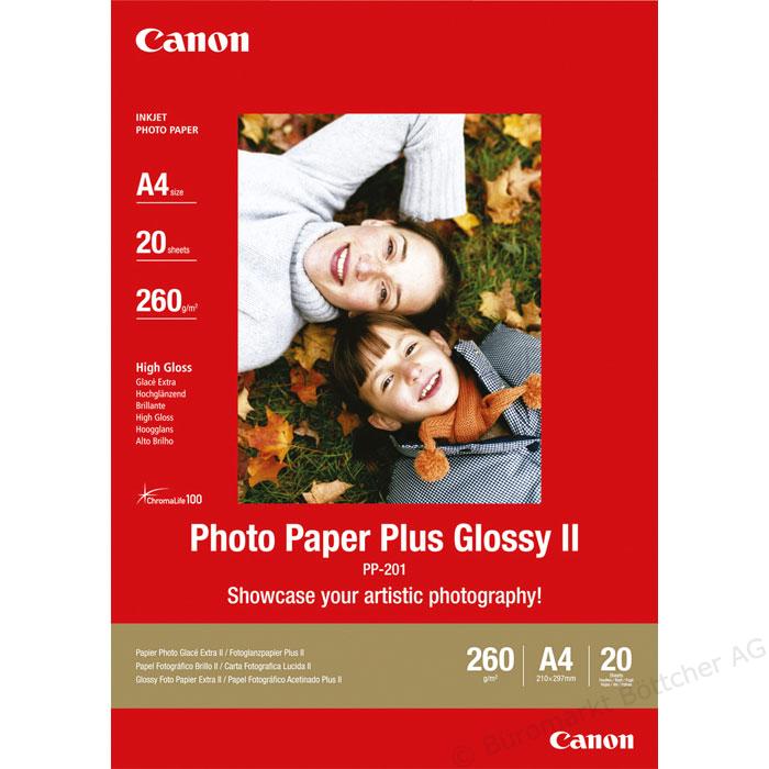 Produktbild Canon PP-201 Plus Glossy II (260 g/m², A4, 20 x)