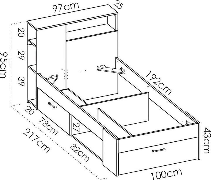 Produktbild Vente-unique Leandre (90 x 190 cm)