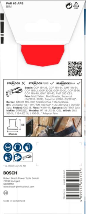 Produktbild Bosch Professional Zubehör PRO PAII 65 APB Blatt für Multifunktionswerkzeuge, 65 x 55 mm