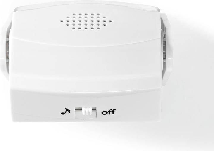 Image du produit Nedis Alarme de porte avec détecteur de mouvement et sonnerie 80 dB, montage mural et au plafond, blanc (1.10 m)