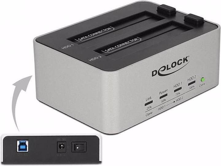Image du produit Delock Double station d'accueil pour 2 x SATA HDD / SSD