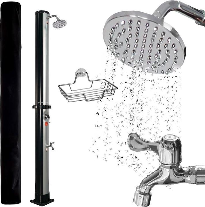 Actual product image Novaterra Solardusche 40L schwarz/silber