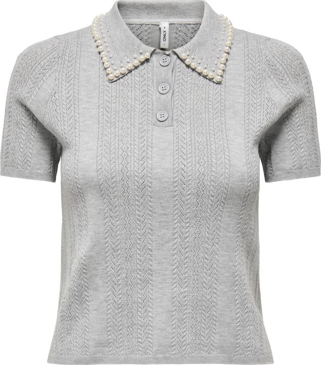 Only Normal geschnitten Polokragen Strickoberteil Polo (L)