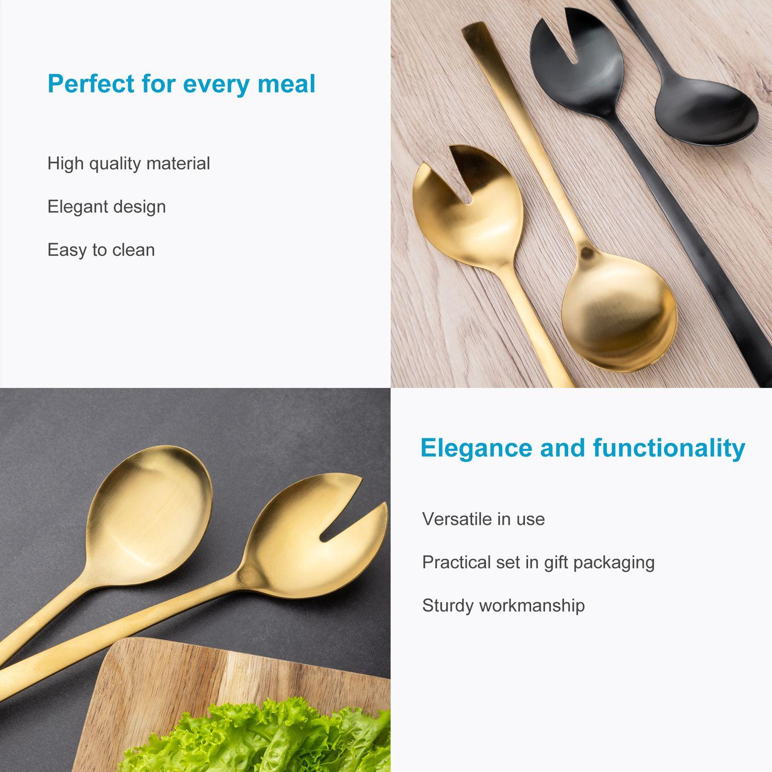 Thumbnail - Intirilife Salatbesteck Set, Servierbesteck, Gold