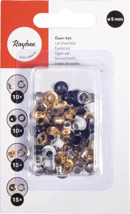 Immagine prodotto Rayher Ösen-Set 5mm rund 50 Stk. Bunt