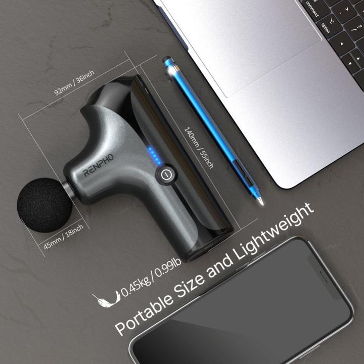 Actual product image Renpho Mini Massage Gun (5 Steps, 240 min)