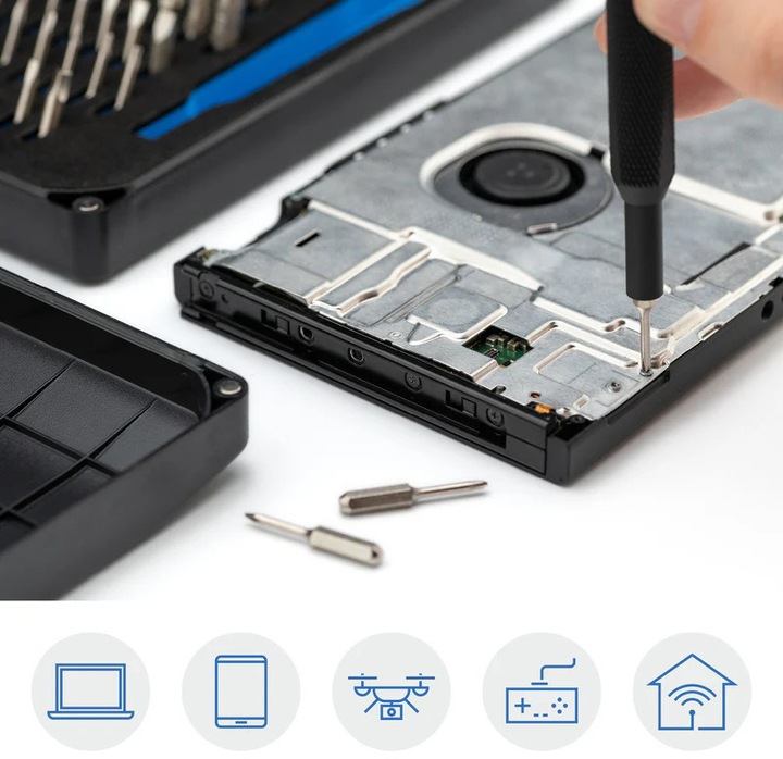 Produktbild iFixit Mako Precision Bit Set (1, 2, PH00, TR6, 0.9 mm, TR9, T3, P6, TR8, PH2, 5.5 mm, Y0, 1.5mm, 0.7 mm, 1.3 mm, PH1, P5, T TR 20, PH0000, T2, PH0, 3 mm, Y 000, 5 mm, Y 1, T TR 25, J 1, Y 00, 2.5 mm, 1mm, J 000, 3.5 mm, 4.5 mm, T TR 15, 2 mm, T5, J 00, TR7, T TR 10, J 0, T4, P2, 4 mm)