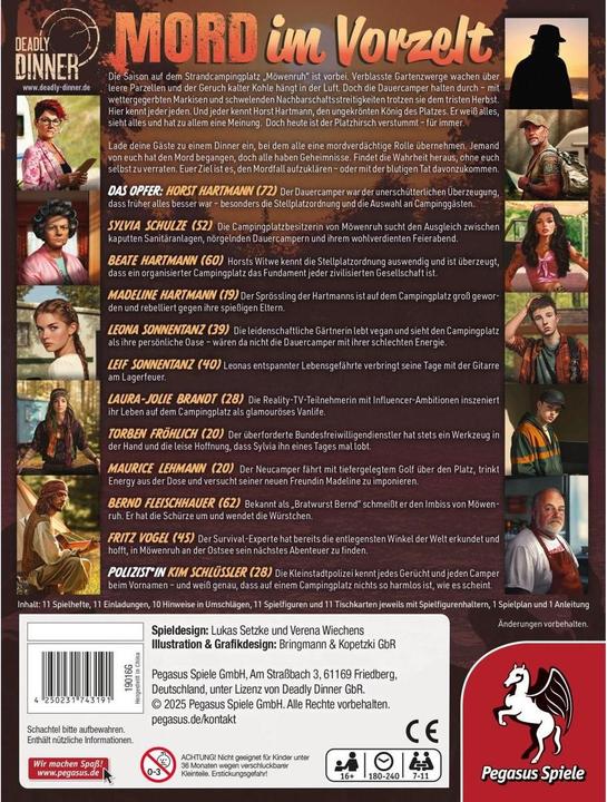 Produktbild Pegasus Deadly Dinner - Mord im Vorzelt (Deutsch)